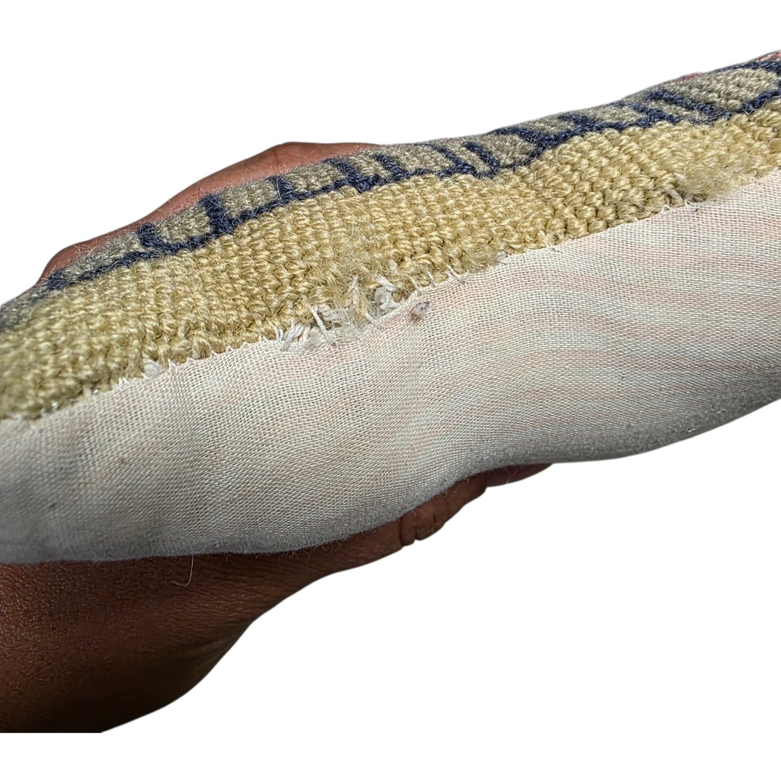 Vintage Fish Shaped Needlepoint Throw Pillow 21x9 Coastal Beach Cottage Decor gallery