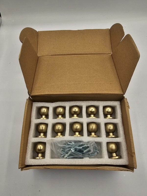 HARPOON 10 Pack Cabinet Round Knobs Brushed Gold Furniture Hardware Pull - 1"... gallery