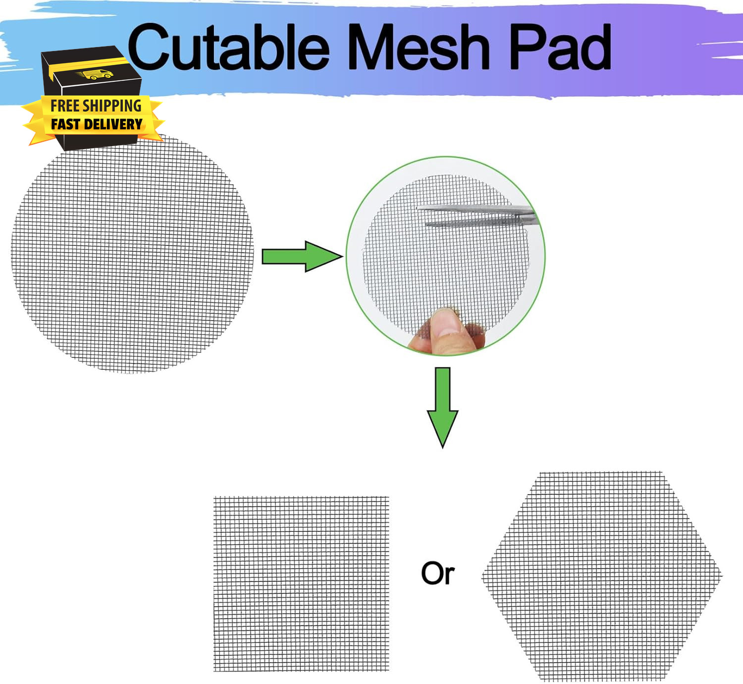 Bonsai Mesh for Plant Pot Drainage Screen 2 3 4 Inch Assorted Sizes, 100 Pcs Pla gallery