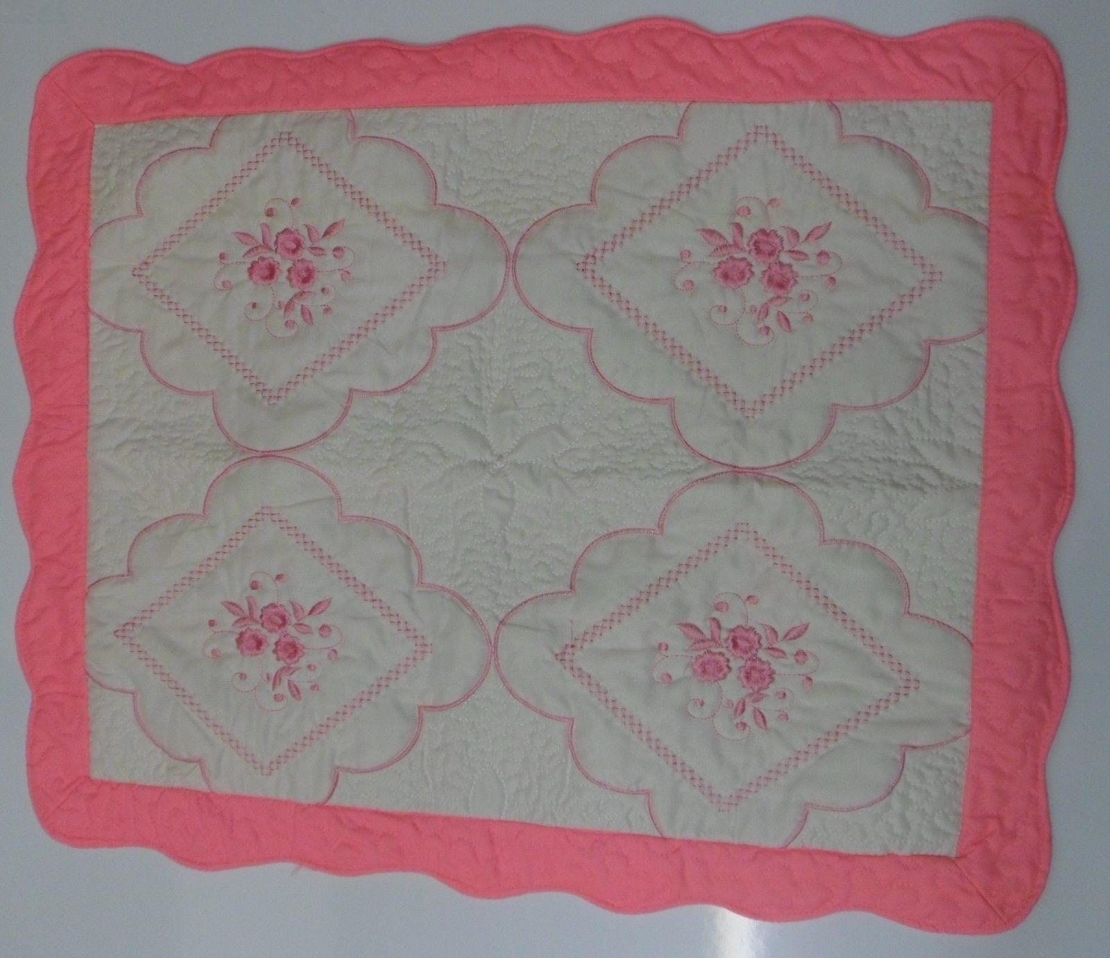 100% Microfiber Twin Size Embroidered Floral design Quilt 2 PCS set # 510-47 gallery