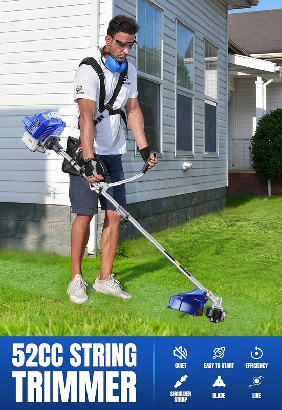 Versatile 52cc Weed Wacker: Lightweight Gas Powered Lawn Tool - Easy to Start gallery