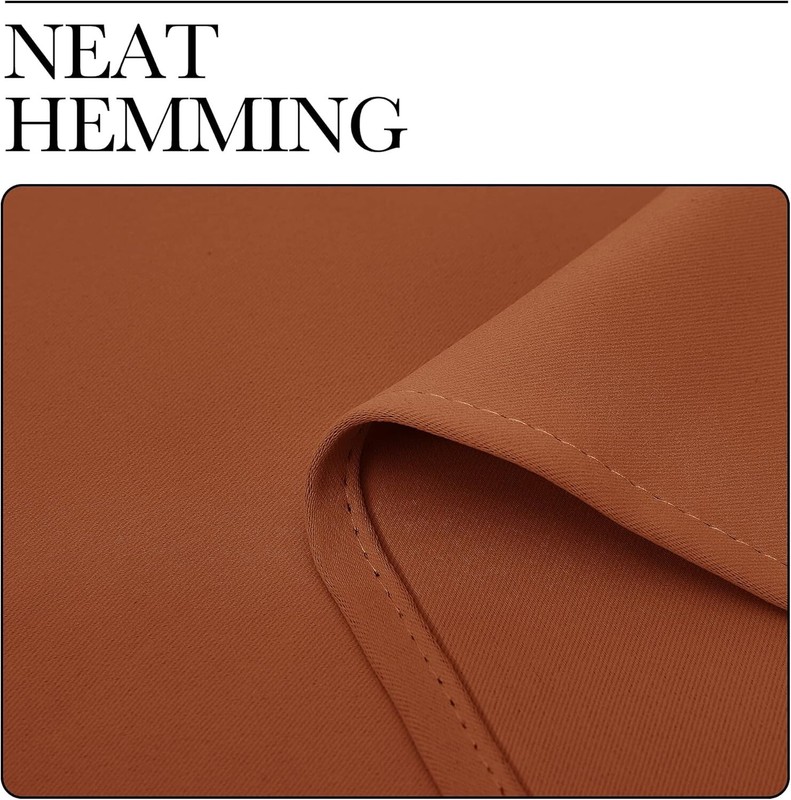2 PCS Burnt Orange 63"L x 34"W Solid Grommet Darkening Curtains For Bedroom gallery