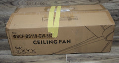 WINGBO 54 Inch DC Ceiling Fan without Lights, 5 Reversible Solid Wood Black