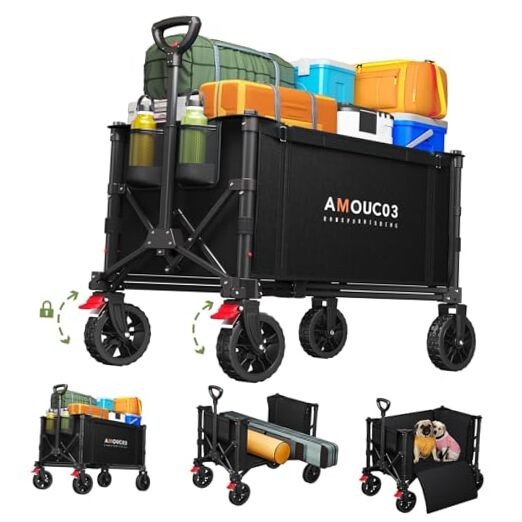 Wagons Carts Foldable, Collapsible Wagon Cart with 220 lbs Max Load and gallery