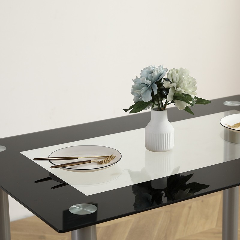 110cm Dining Table Tempered Glass Dining Table gallery