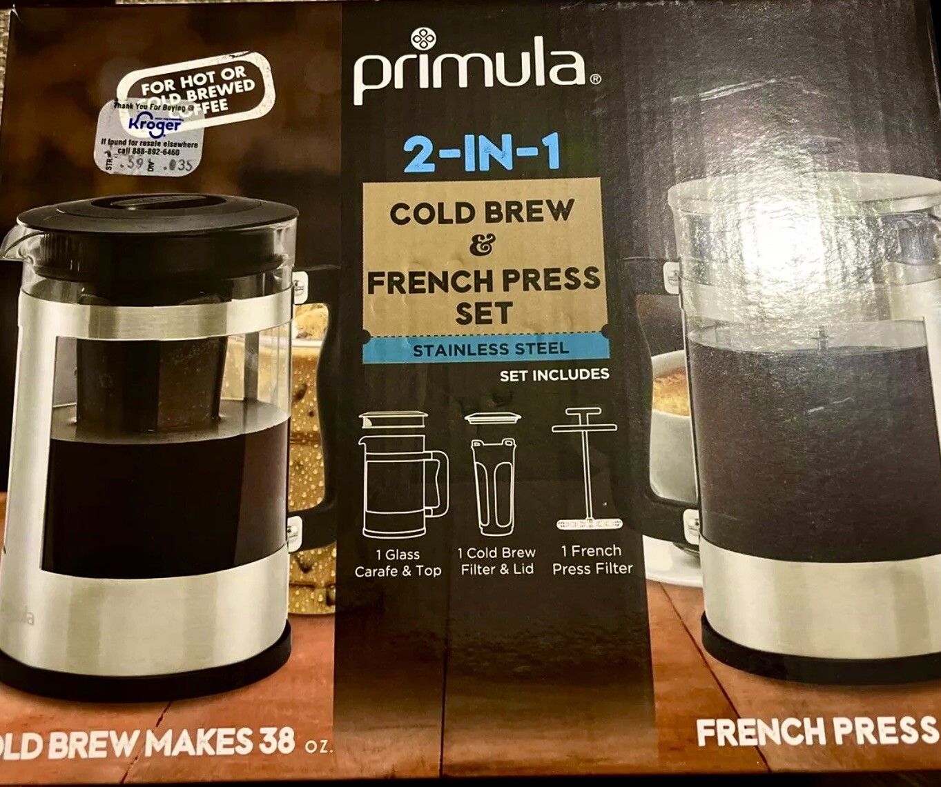 ☕️2-in-1 Coffee Maker, Cold Brew French Press, 51 oz. Epoca PPBSS-5102 Primula gallery