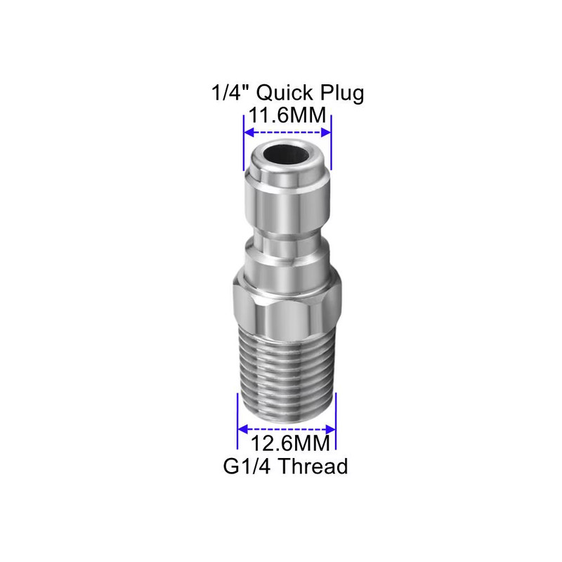 High Pressure Washer Nozzle 1/4" Quick Plug Connector Coupler with G1/4 Male Fem gallery