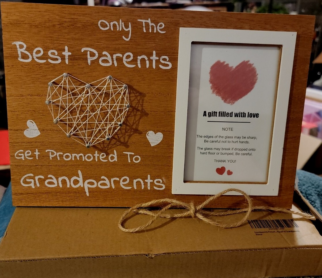 Grandparents Picture Frame Heart String 4 x 6 Photo Gift Best Parents Promoted📦 gallery