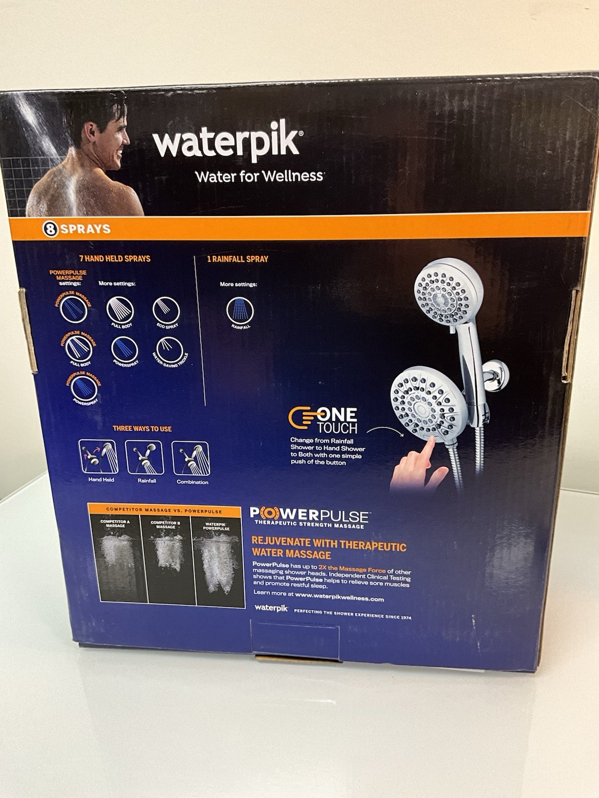 WATERPIK POWER PULSE 8 SRPRAYS DUAL SHOWER HEAD IN CHROME # XPA-133E/763ME gallery