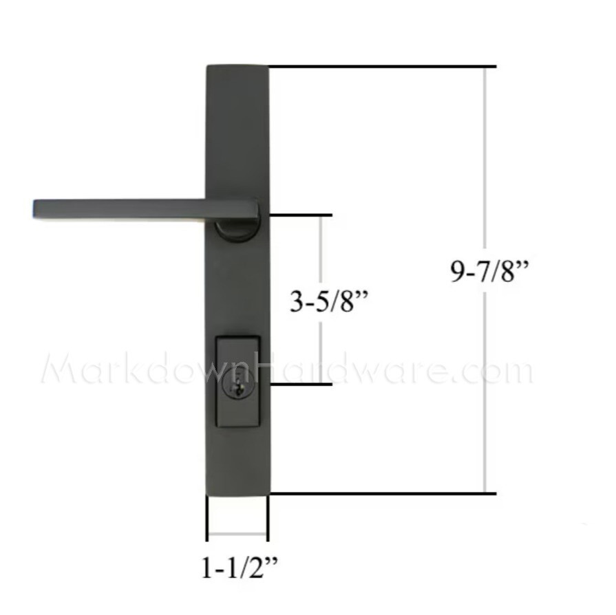 Pella Baldwin Spiere Hinged Patio Active Keyed Lock Handle Set - Matte Black gallery