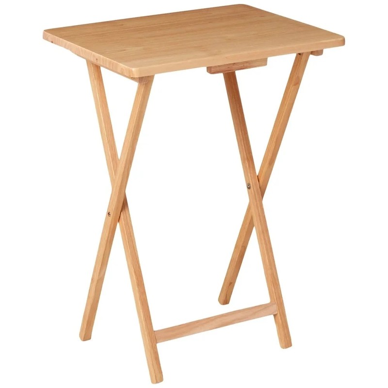 No Assembly Required Folding TV Tray Table - Natural L 19 x W 15 x H 26 inch gallery