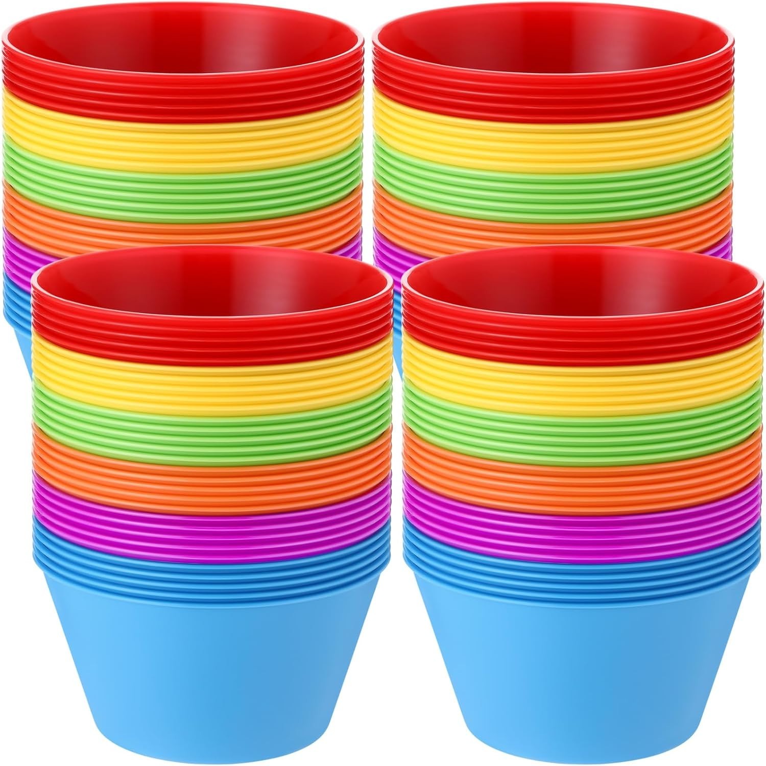 NEW Kids Primary Color Plastic Bowl Set of 36 gallery