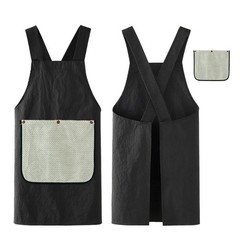 Waterproof Kitchen Apron with 2 Removable Towel Pockets – No-Tie Cross Back C…