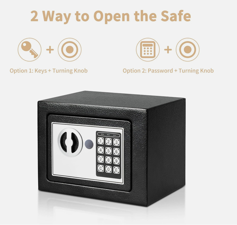 Digital Safe Box fireproof Security lock box for Home Office Cash Jewelry Gun gallery
