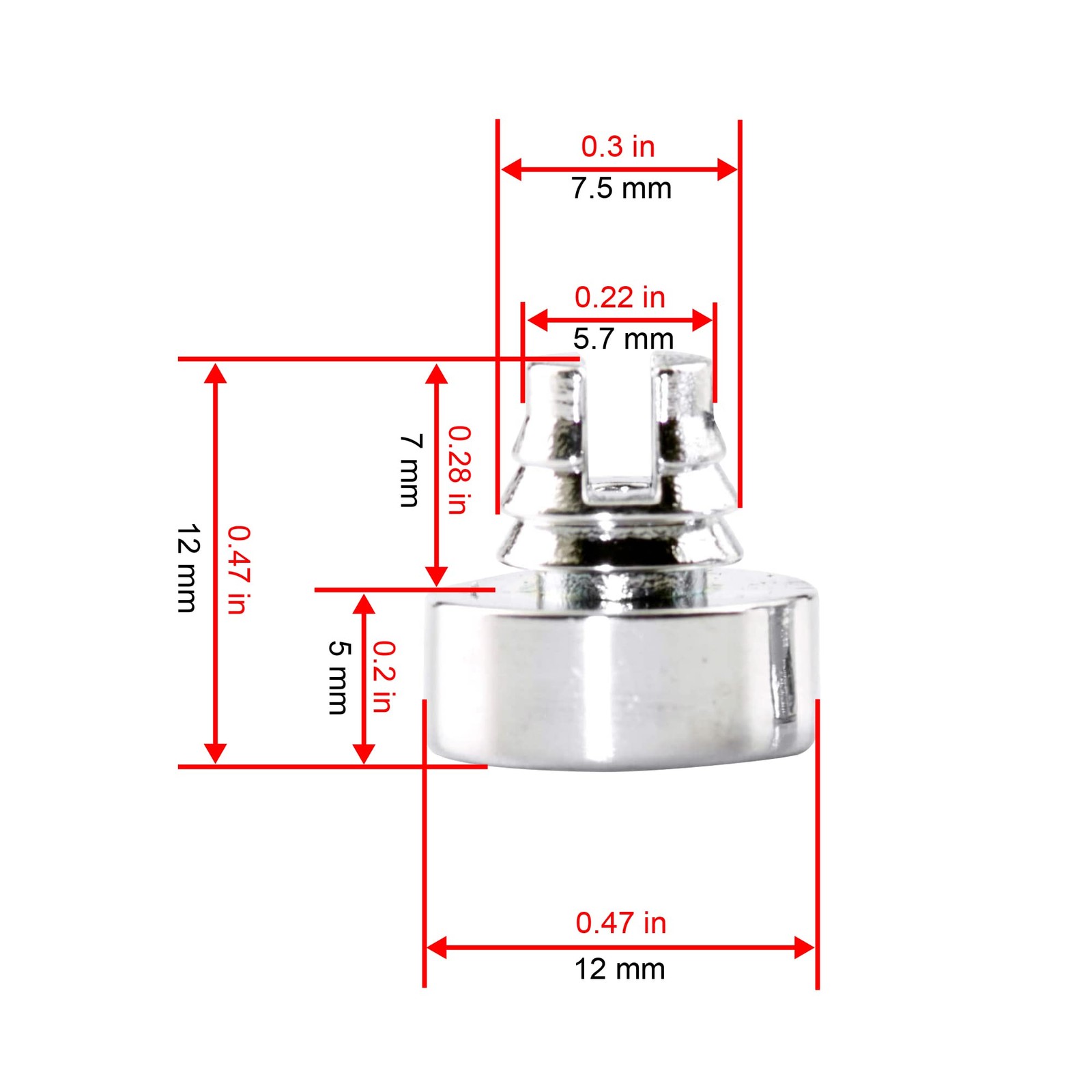 100PCS Chrome Silver Wheel Rim Lip Rivets Nuts of 7.5mm/0.3in Hole Plastic Rivet gallery