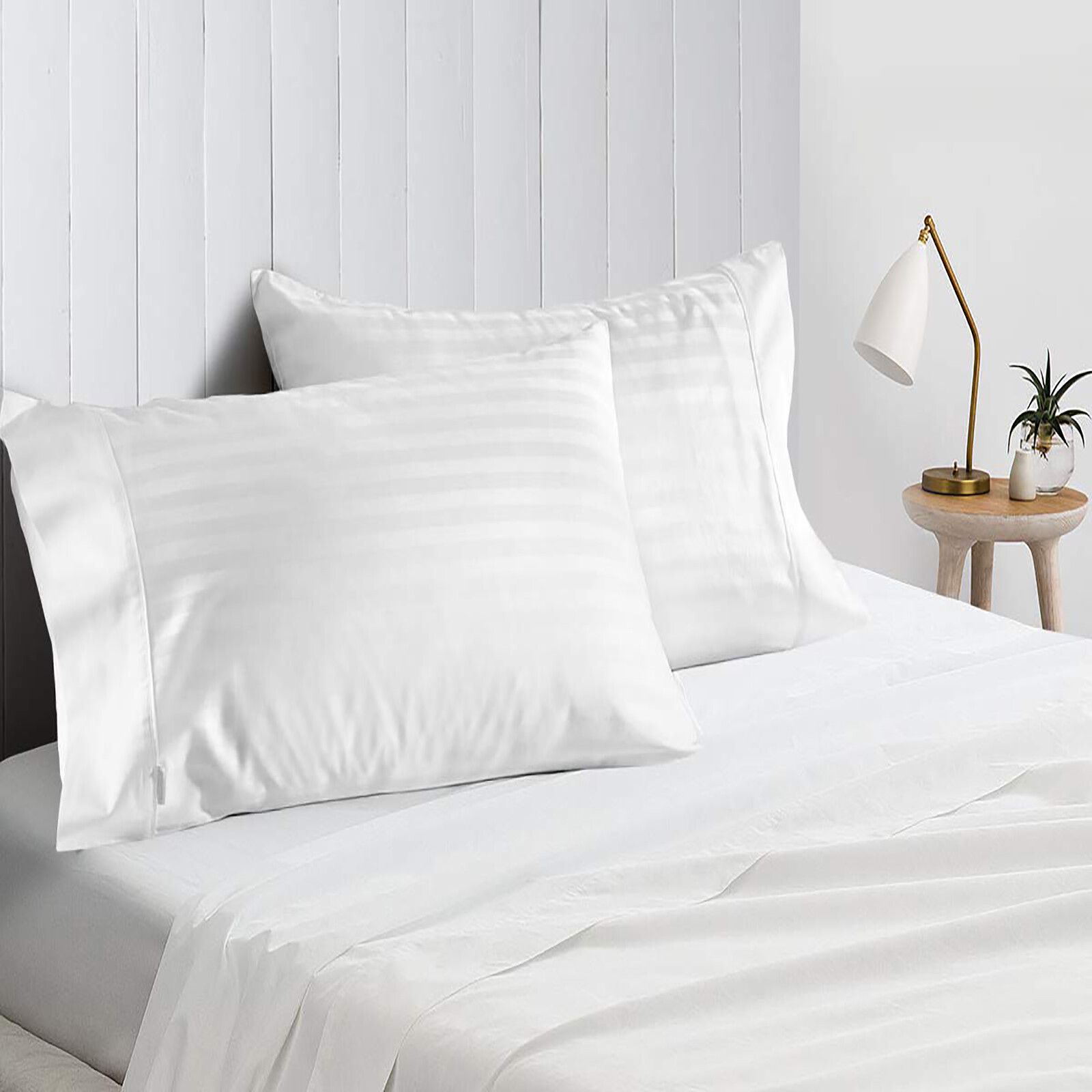 100% Cotton 600 Thread Count Stripe 2-Piece Pillow case Set – Luxury Bedding gallery