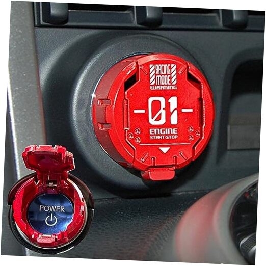 ???????? | Metal Mecha Push Start Button Cover, Car Press-A1-Red-Wordl gallery