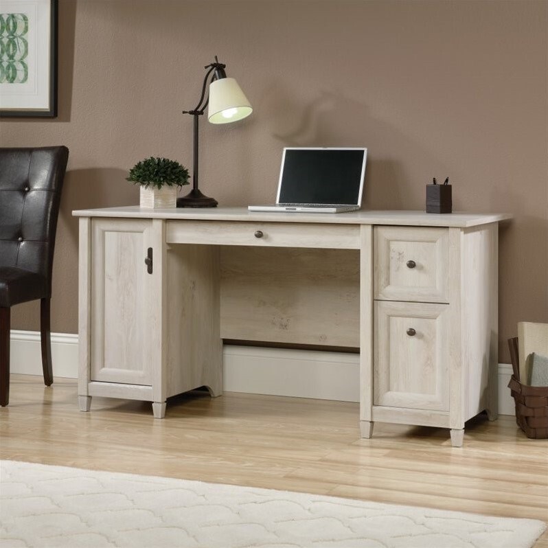 Sauder Edge Water Engineered Wood Computer Desk in Chalked Chestnut gallery
