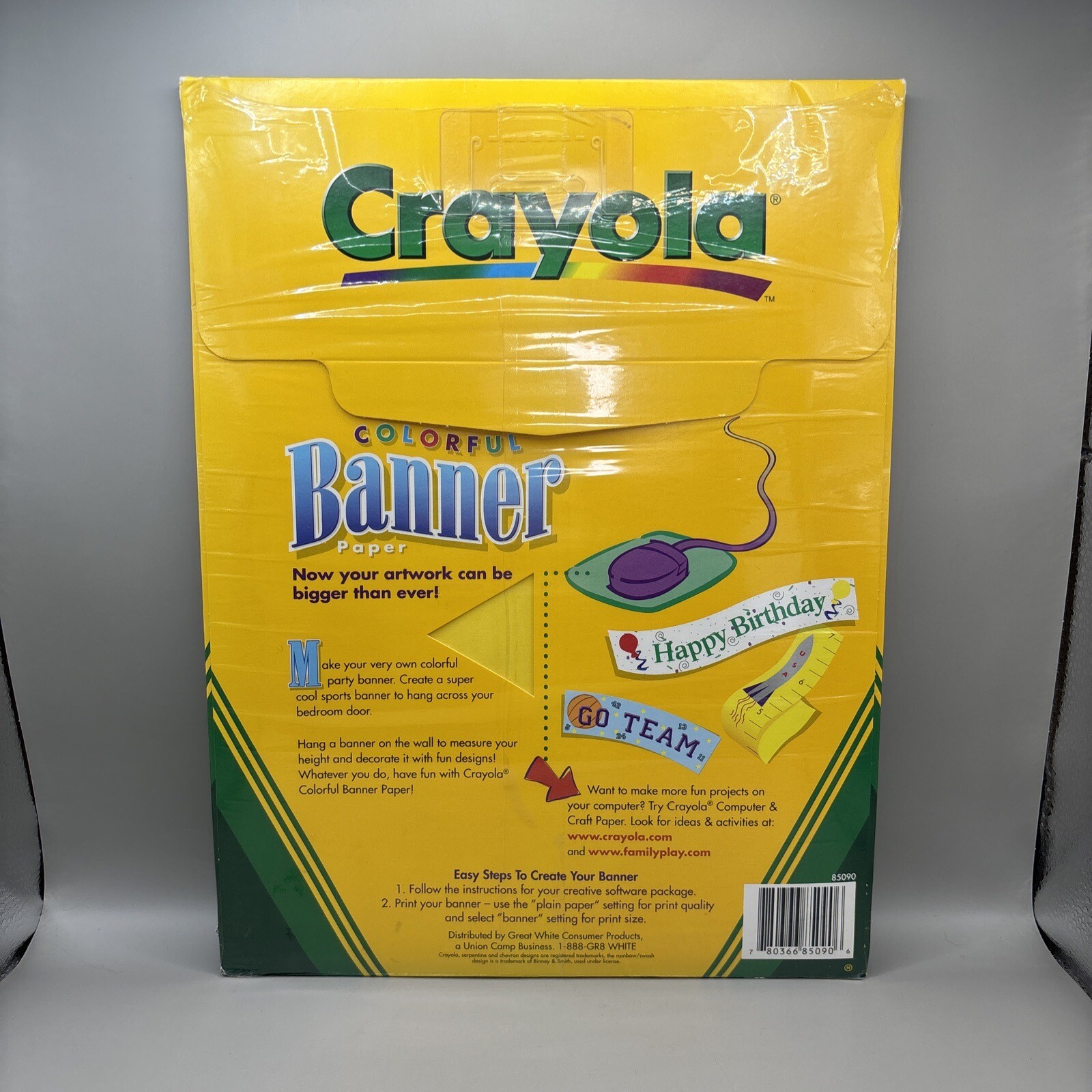 VTG Crayola 3 Adjustable Length Banner Package 24# Paper Yellow / Blue / Speckle gallery