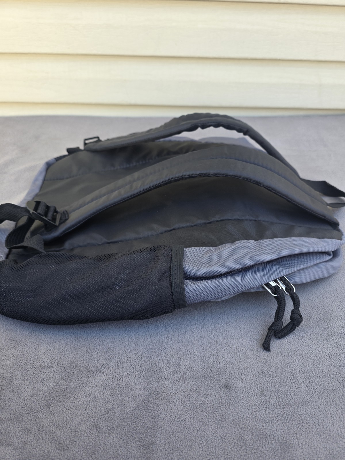 FUEL Grey and Black Polyester Backpack 2 Zippered Compartments 5