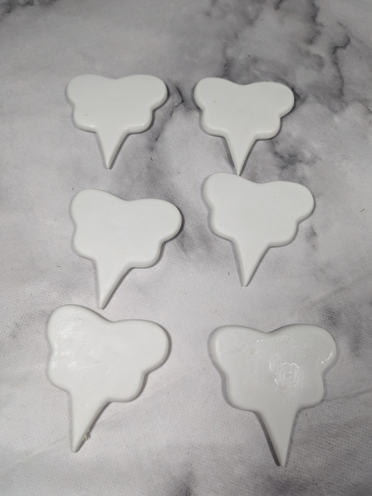 Lakeland 6 Porcelain Cheese Cake Buffet Labels Food Flag White 6x6.5cm New gallery