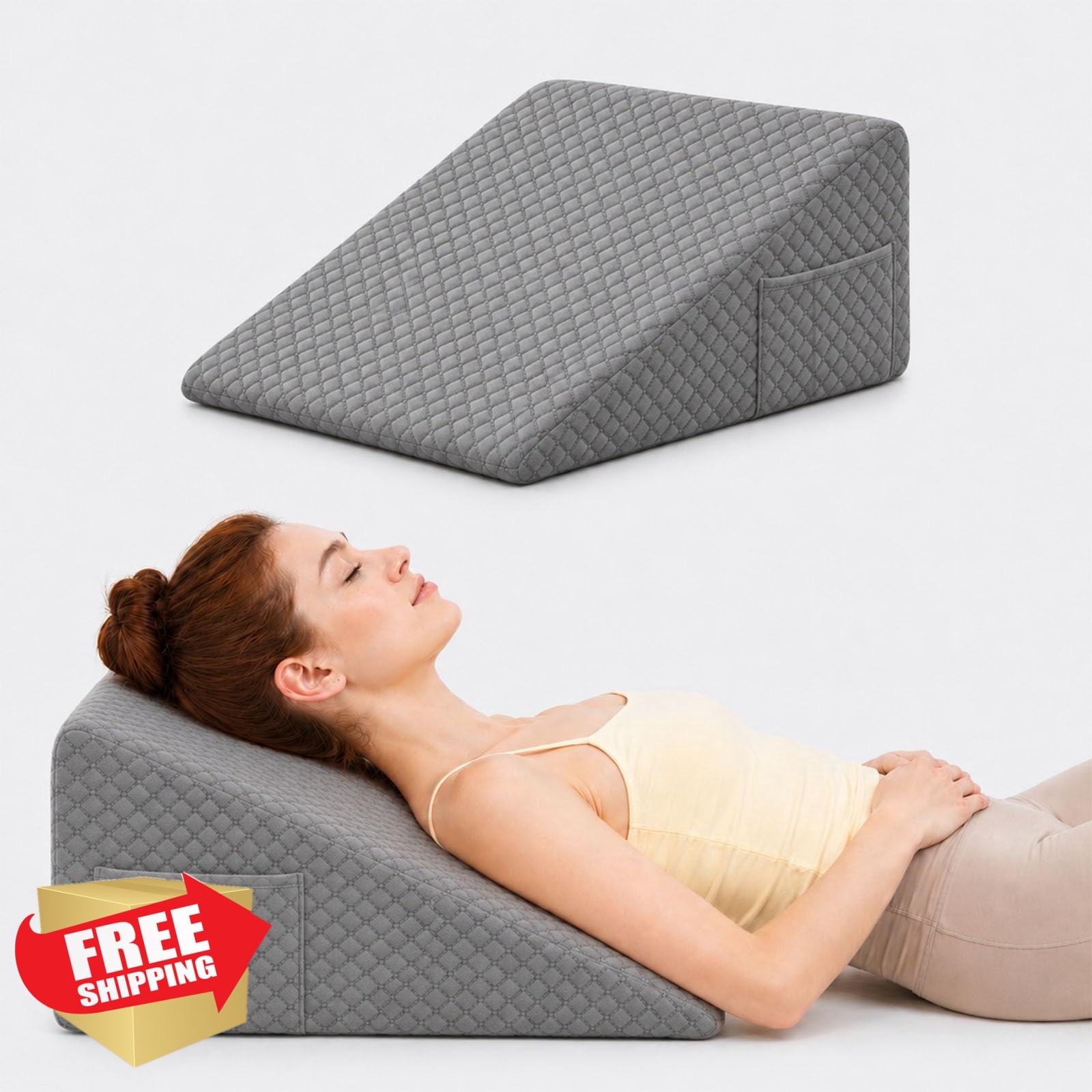OAISZ Wedge Pillow Darkgrey 7.5 Inch gallery