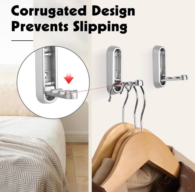 Foldable Wall Hook, 40 lbs Heavy Duty Screw Mounted, Screws NOT Included gallery