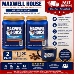 2PACK Maxwell House Original Roast Medium Ground Coffee 43.1oz