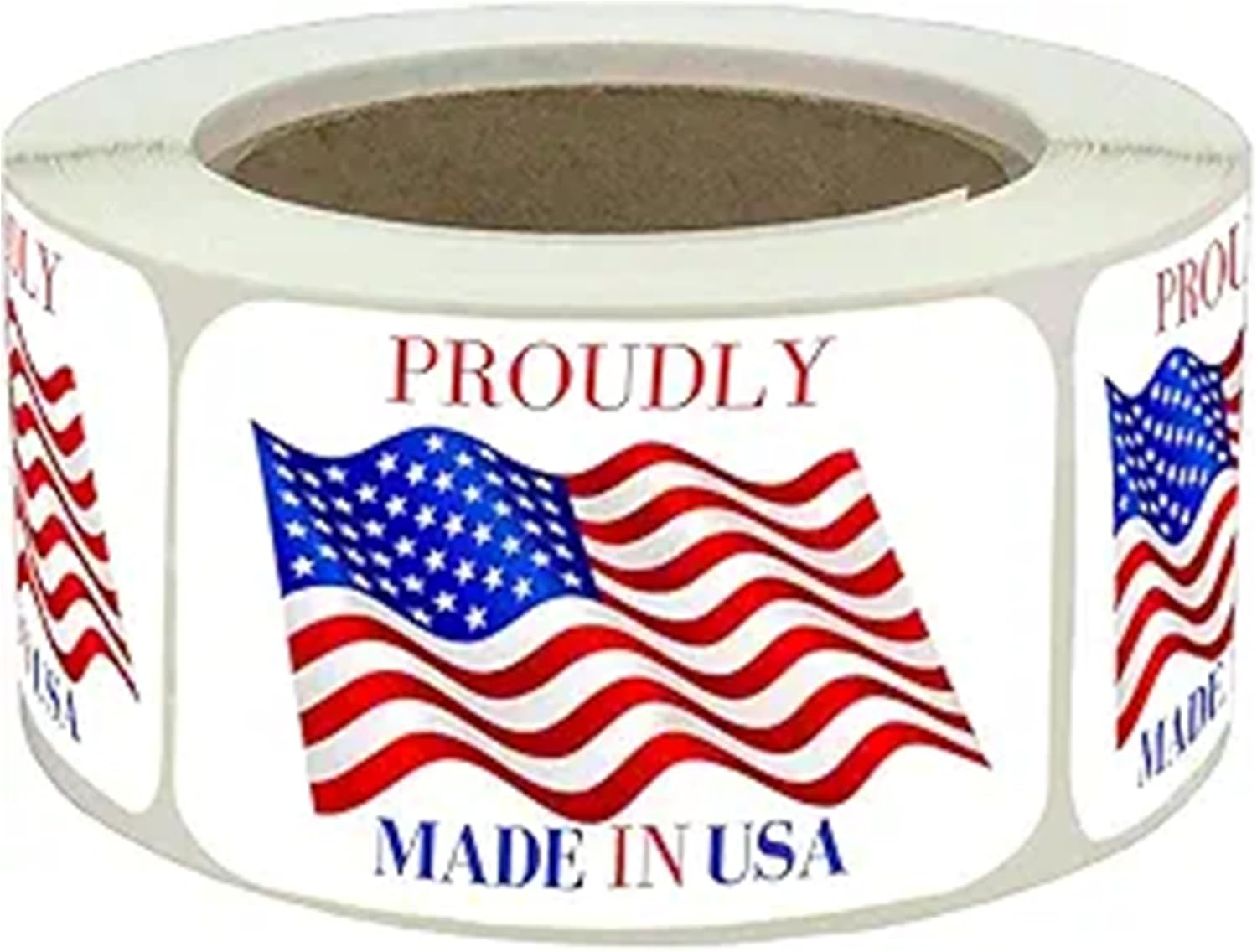 Patriotic Product Label Roll | 3x2 Inch Glossy 3" X 2", Red, White, Blue gallery