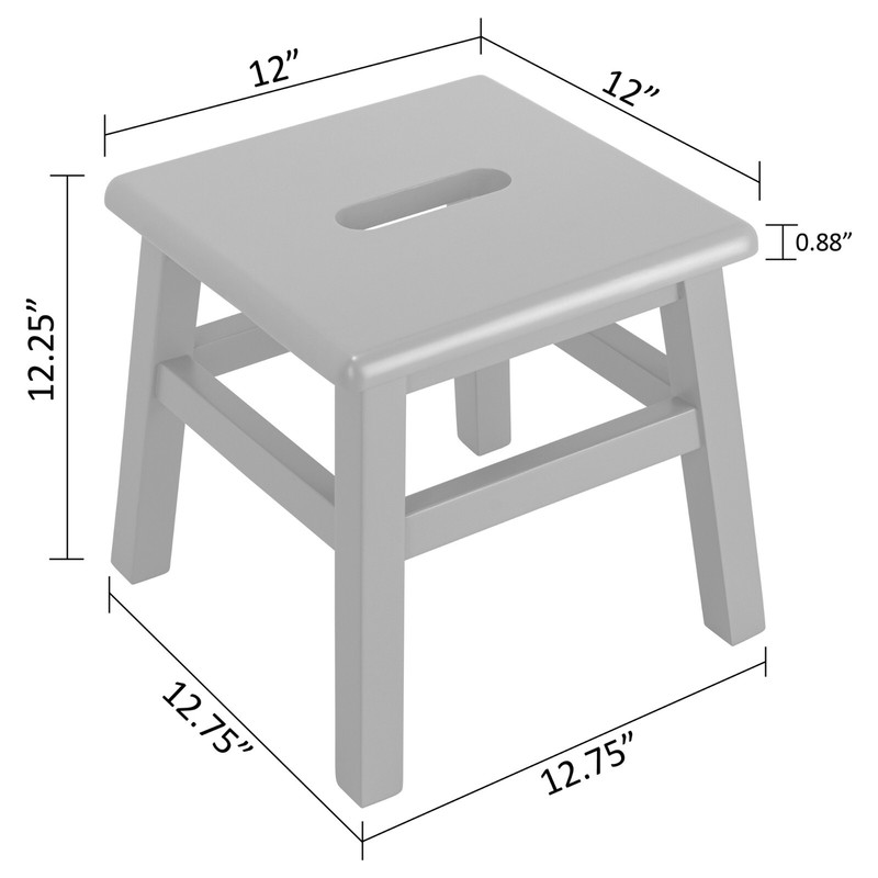 eHemco Solid Hardwood Step Stool/Footstool, 12.25 Inches (Collectible) gallery