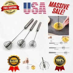 Versatile 3PCS Semi-Automatic Whisk Set – Perfect for All Your Mixing Needs