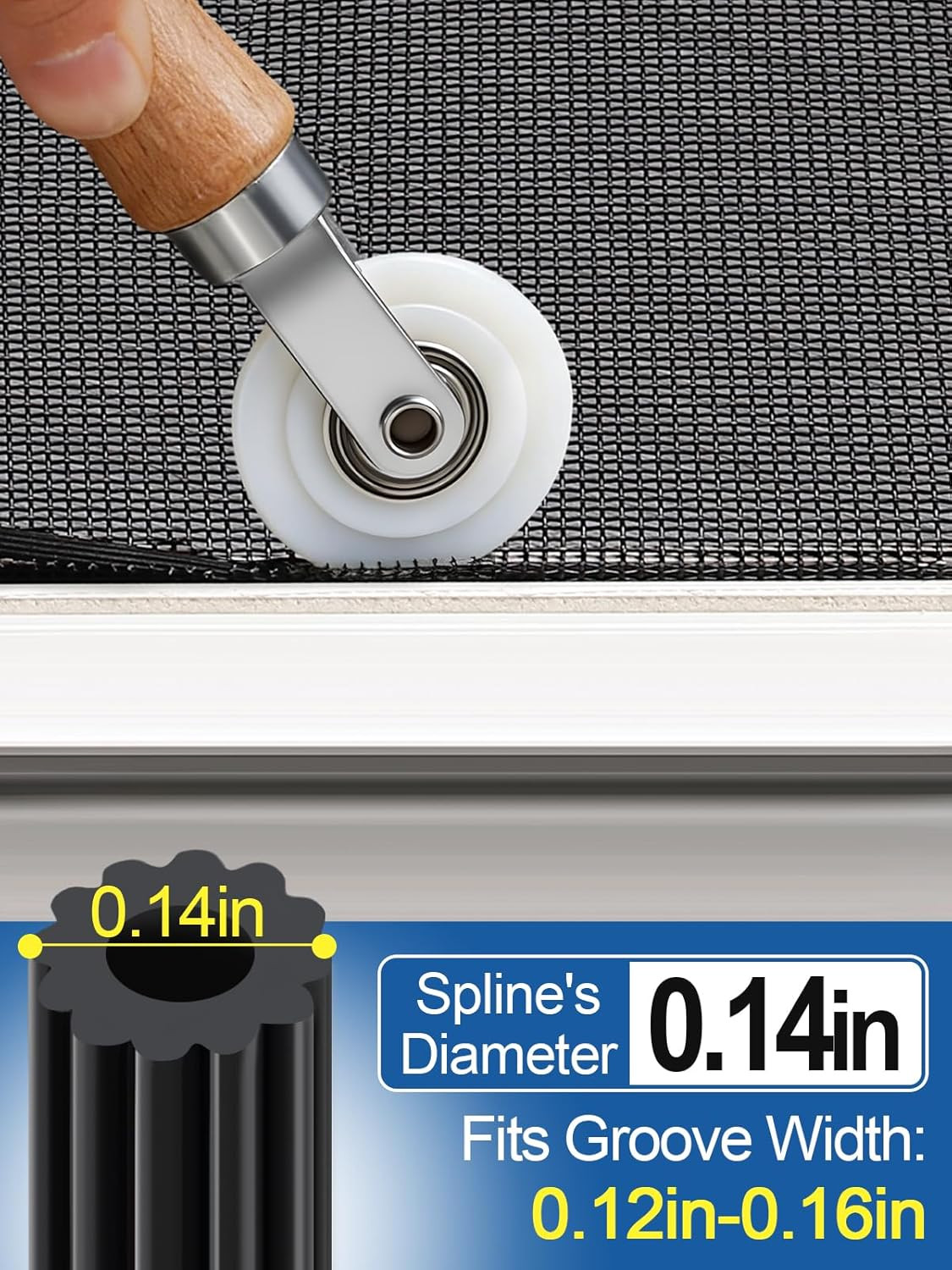 Screen Repair Kit - 3 in 1 Screen Tools Including Roller, 0.14In X 32.8Ft Spline gallery
