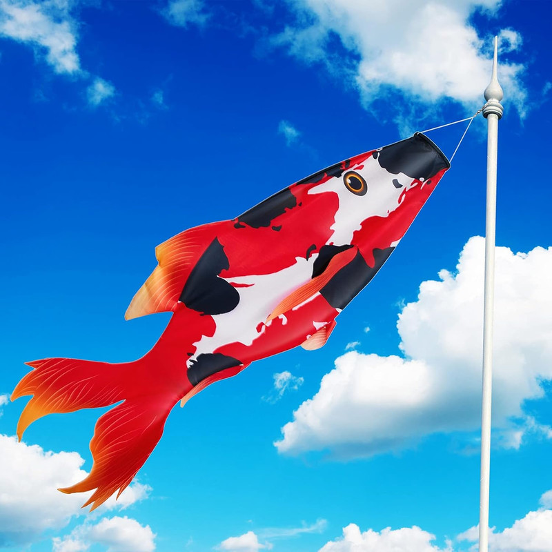 Realistic Fish Windsock Red Fish Windsock Red Koi Fish Outdoor Decor Windsock Fl gallery