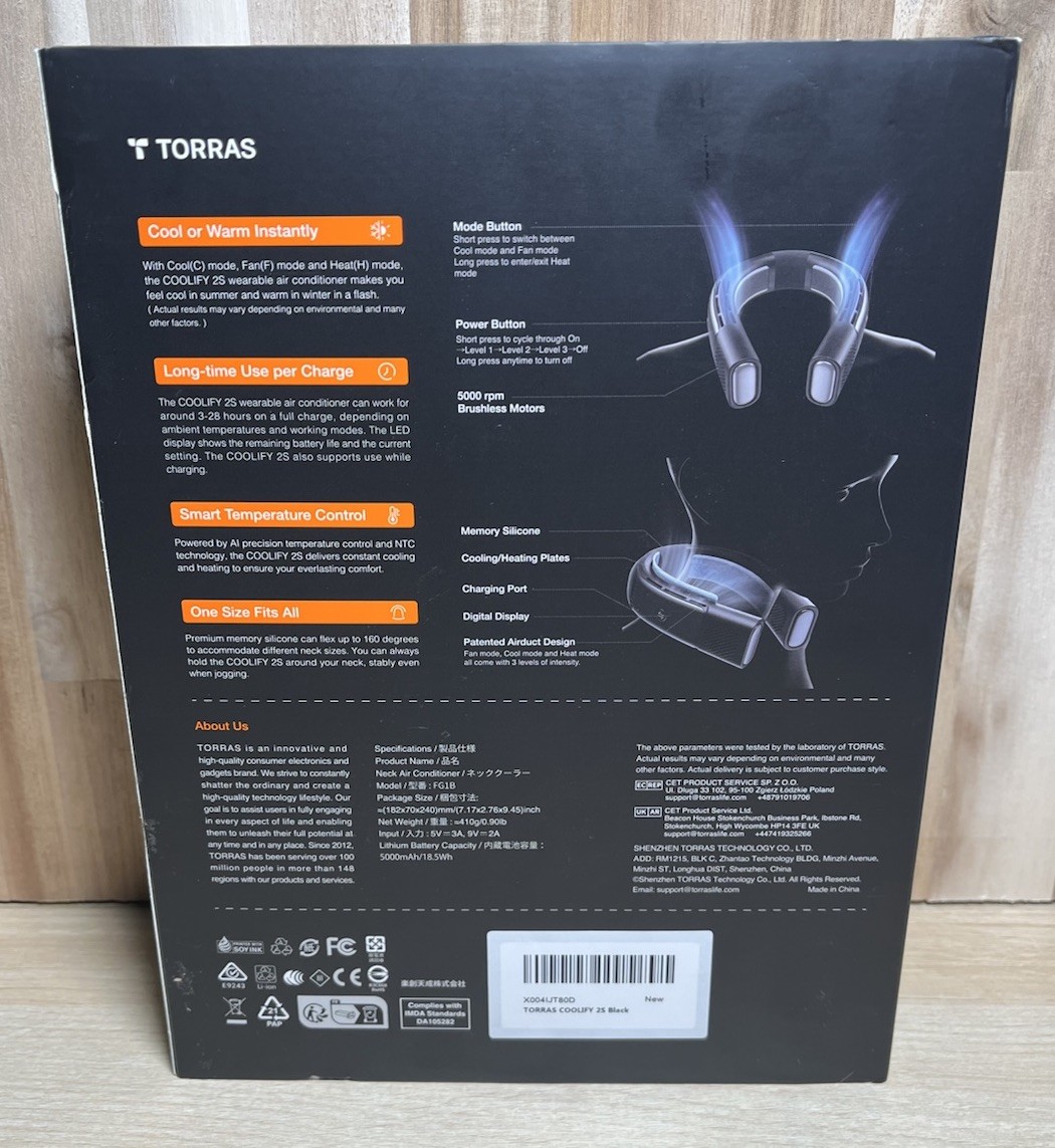 TORRAS Coolify 2S [28H Extended Battery Version] Neck Air Conditioner, Portable gallery