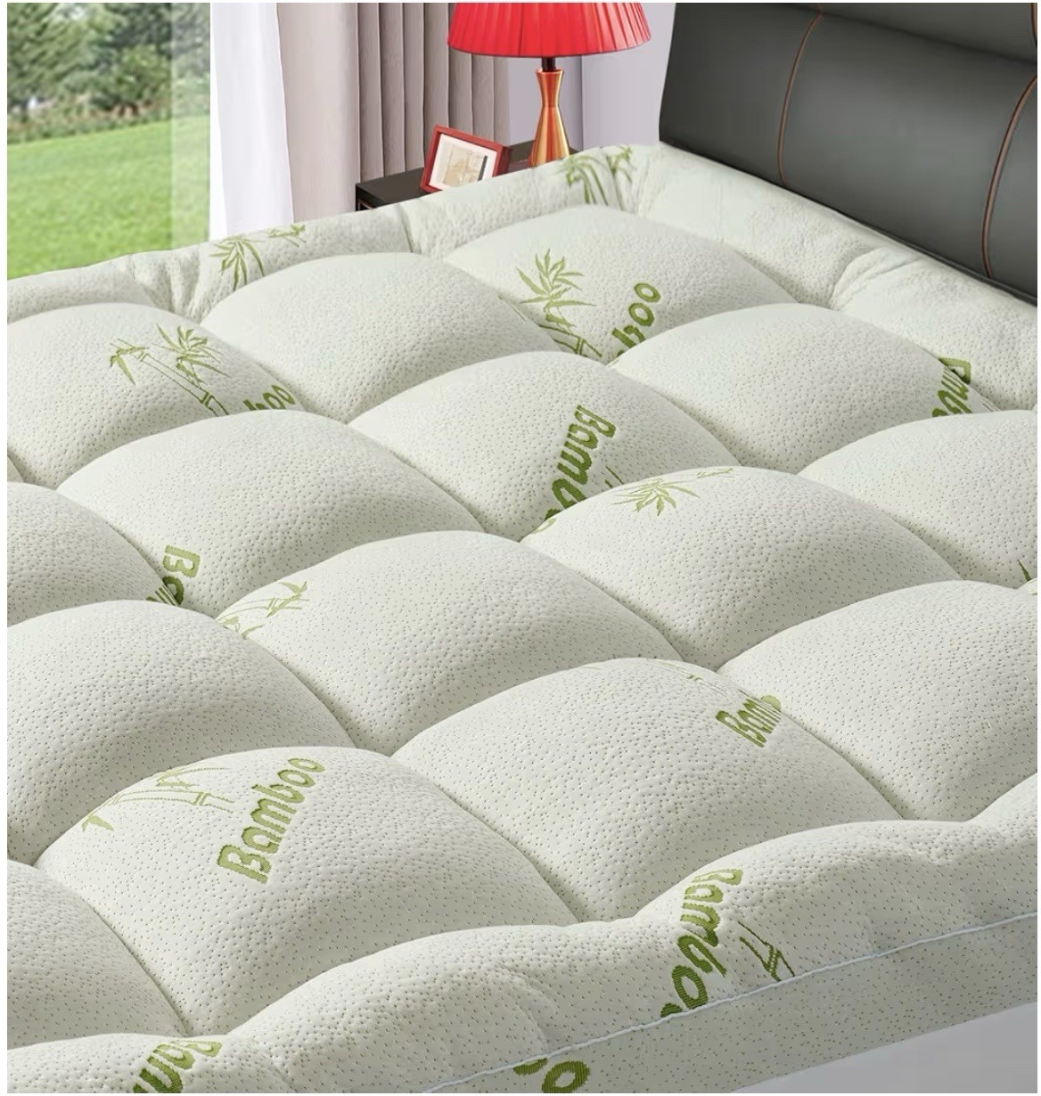 Full Size Premium Viscose Made from Bamboo Mattress Topper,1200 GSM Quilted gallery
