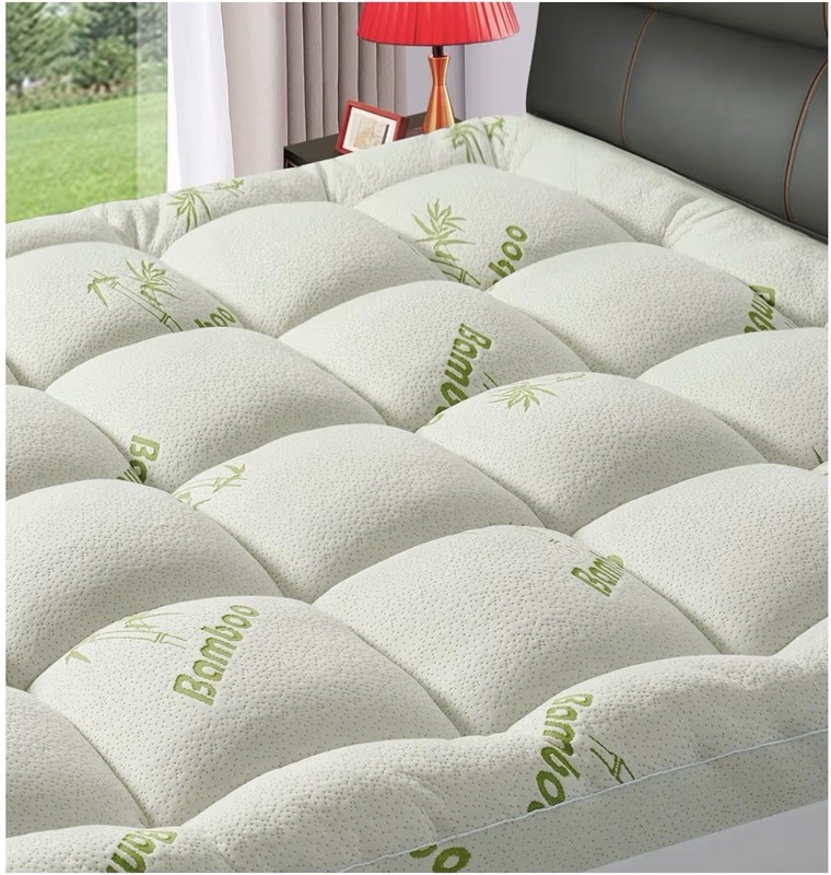 Full Size Premium Viscose Made from Bamboo Mattress Topper,1200 GSM Quilted gallery