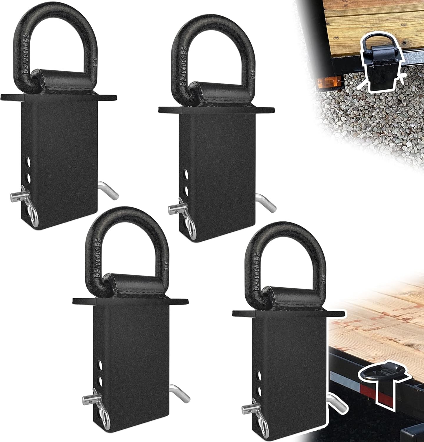 Stake Pocket D Rings 4Pcs 18000Lbs Heavy Duty Removable D-Ring Stake Pocket Tie gallery
