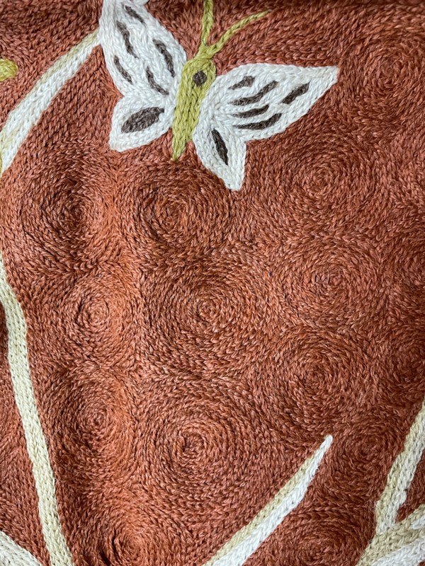 Woven Rug Table Topper Wall Hanging Wool Brown Nature Floral 4 Ft X 3 Ft gallery