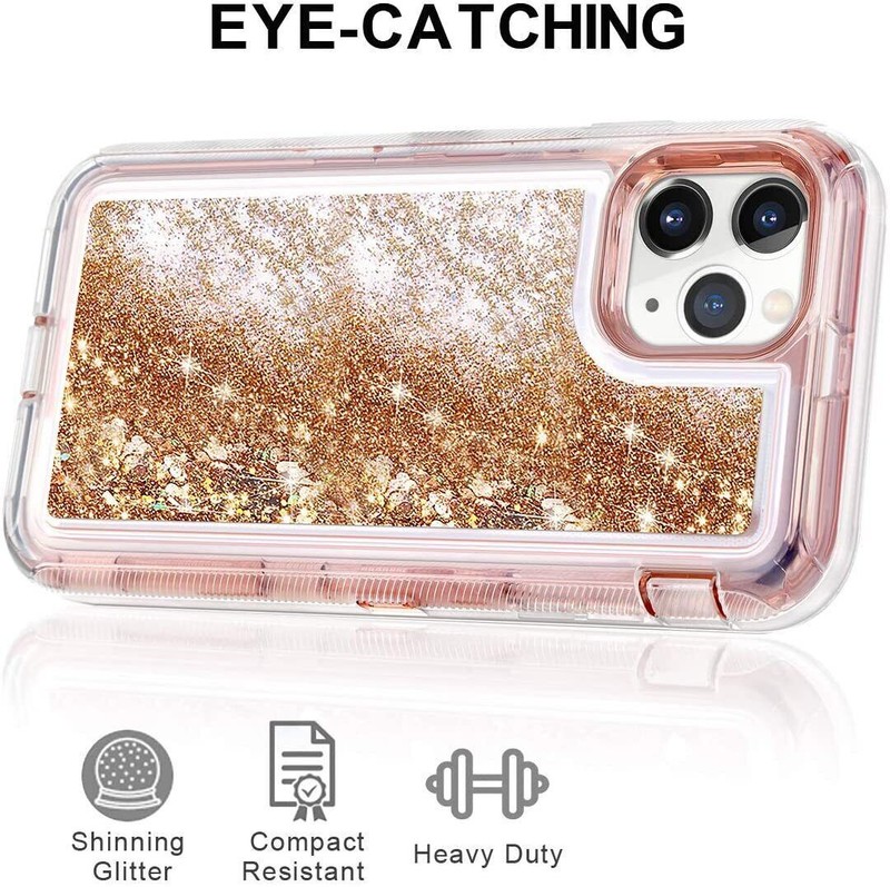 For Apple iPhone 15 14 13 12 11 Case Quicksand Liquid Glitter Bling Phone Cover gallery