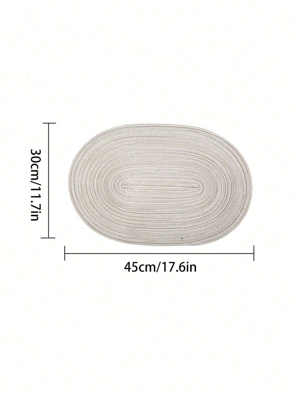 Light Grey Minimalist Ombre Oval Polyester Placemats 45x30cm Set Of 1 2 4 6 8 gallery