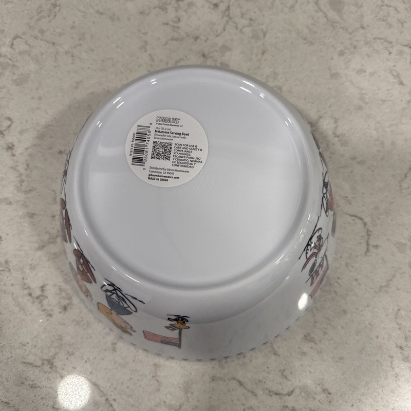 Large Melamine 10” Serving Bowl Peanuts Gang PATRIOTS Snoopy USA Patriotic NEW gallery
