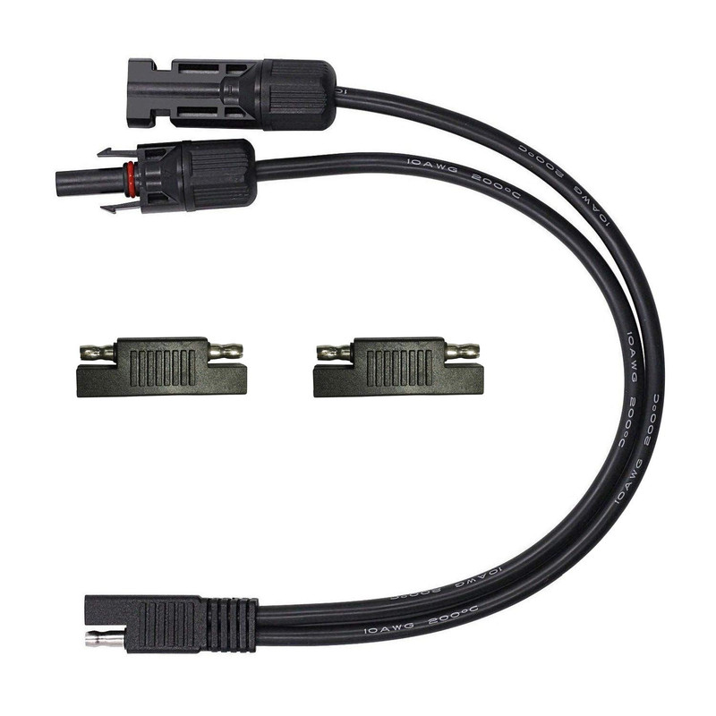 Solar Panel Connectors 10AWG Compatible with MC-4 Solar Connecter to SAE Adapter gallery