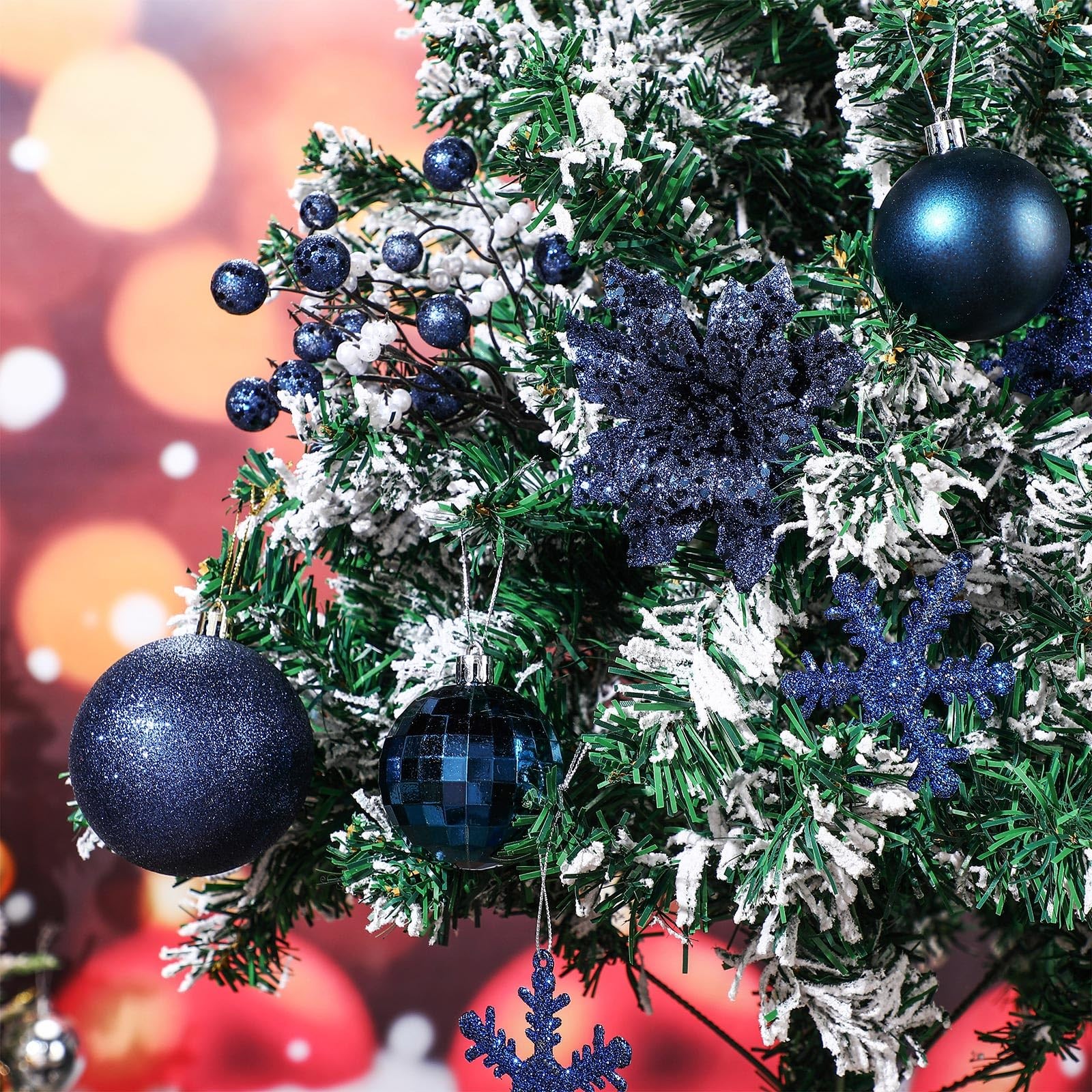 94 Pcs Christmas Tree Decorations Set, Christmas Tree Ball Ornaments Glitter ... gallery