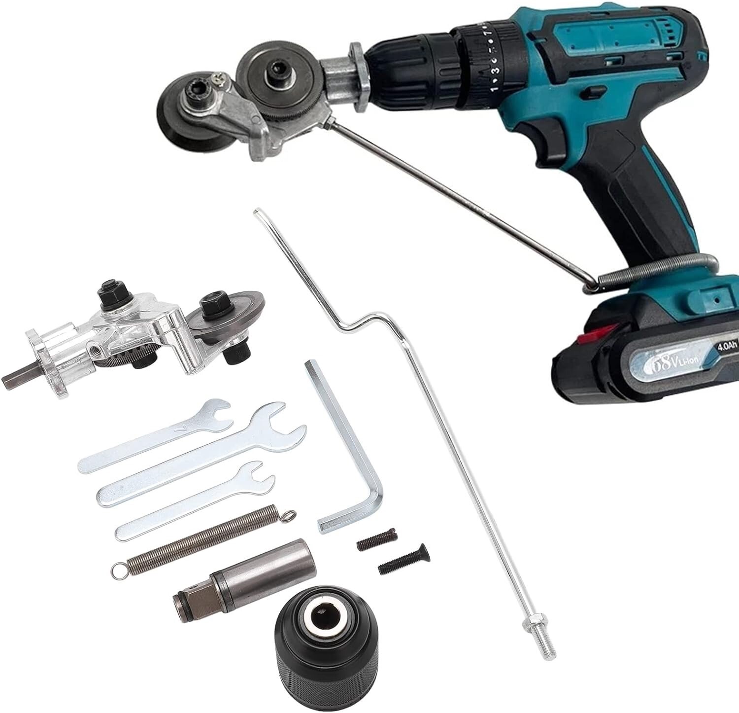 Drill Attachment Metal Cutter - Portable Double Headed Sheet Metal Nibbler Tool gallery