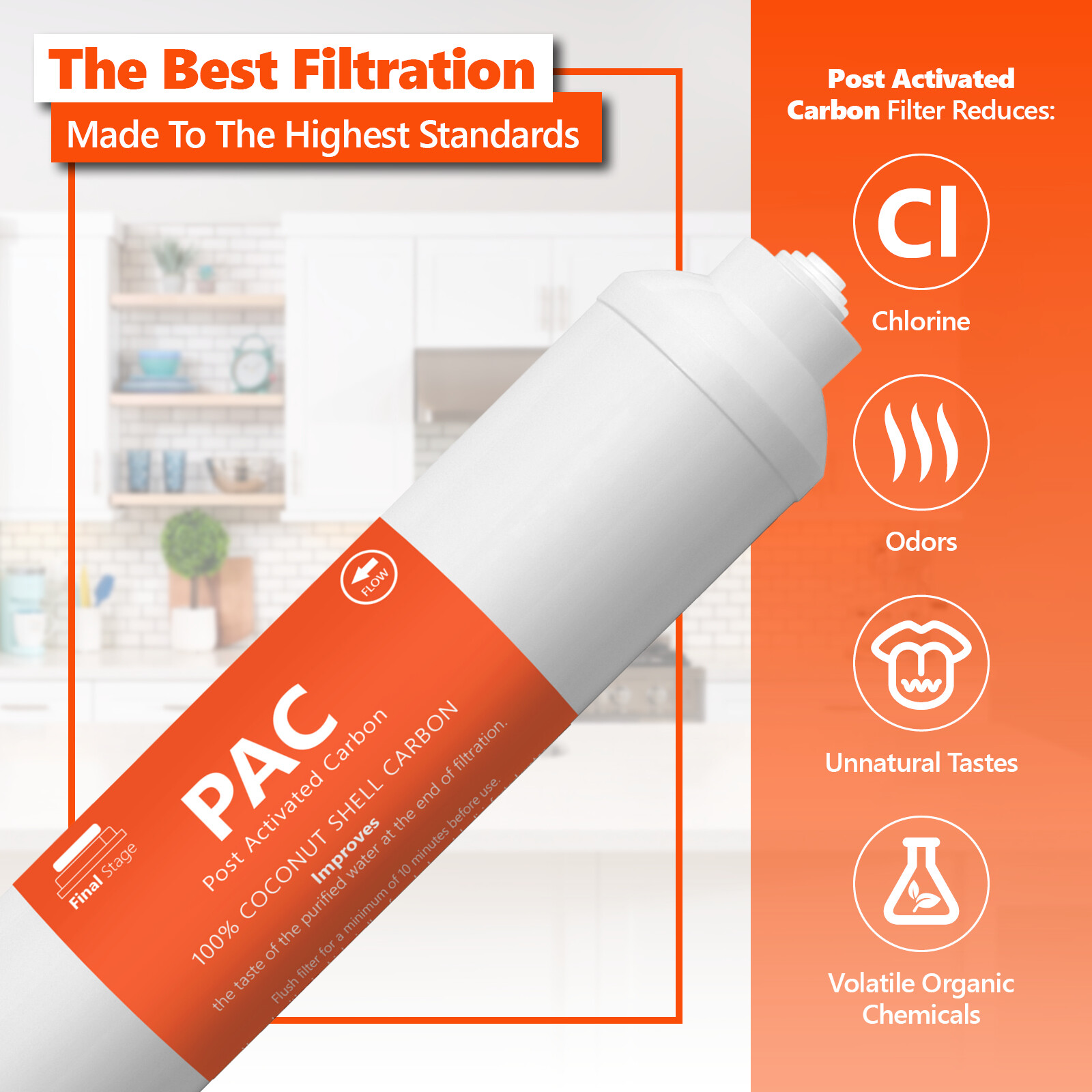 Post Activated Carbon Water Filter Replacement – Inline 5 Micron – PAC gallery