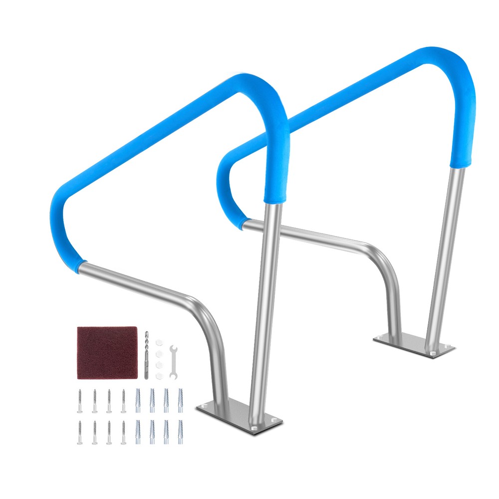 VEVOR Swimming Pool Handrail 2 Pack 48" x 36" Stainless Steel with Base Plate