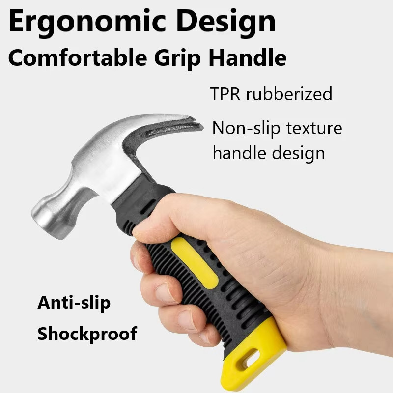 Stubby Claw Hammer 8OZ Drop Forged Steel All Purpose Rubber Grip Small Area gallery