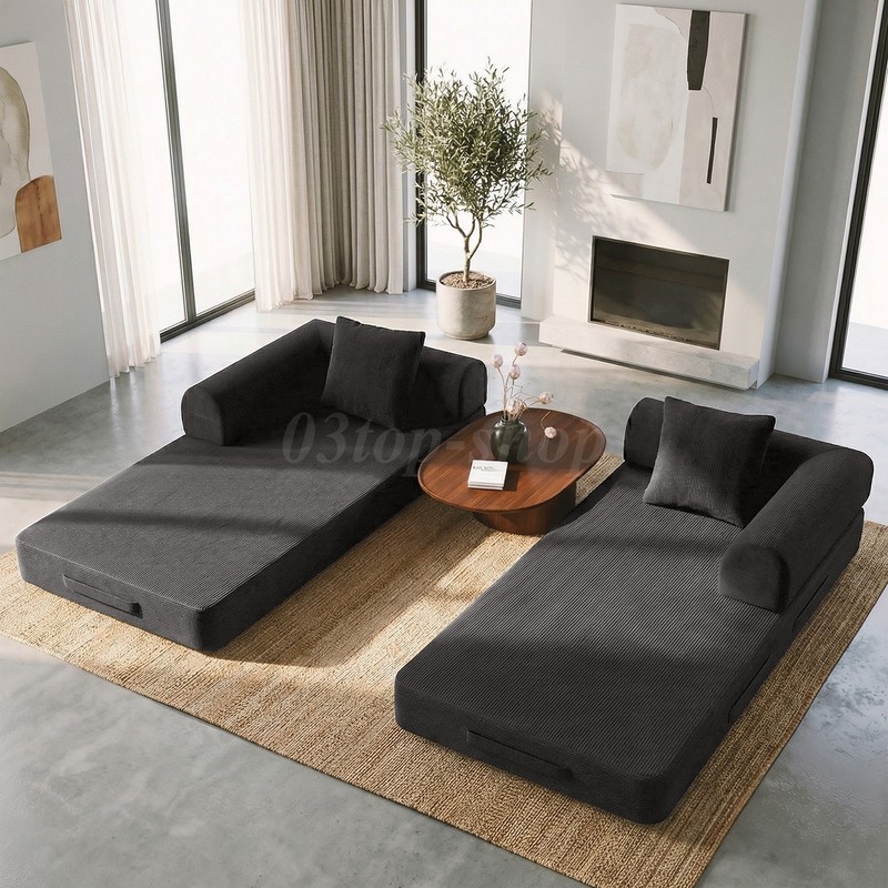 Washable Sofa Bed Couch Sleeper Convertible Pull-Out Bed Couch With Side Pockets gallery