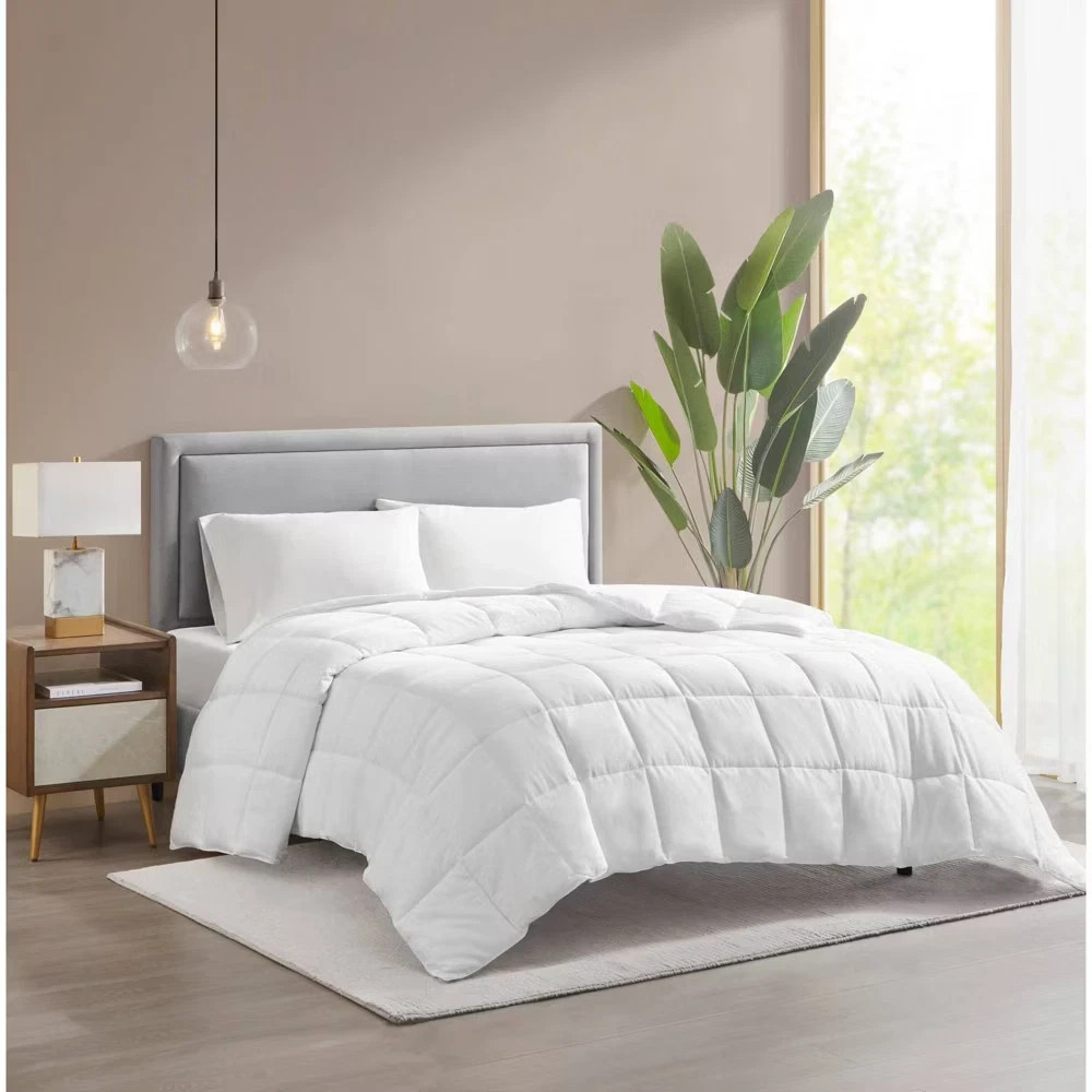 SLEEP PHILOSOPHY 600 FILL POWER FULL/QUEEN DOWN ALTERNATIVE COMFORTER WHITE NEW gallery
