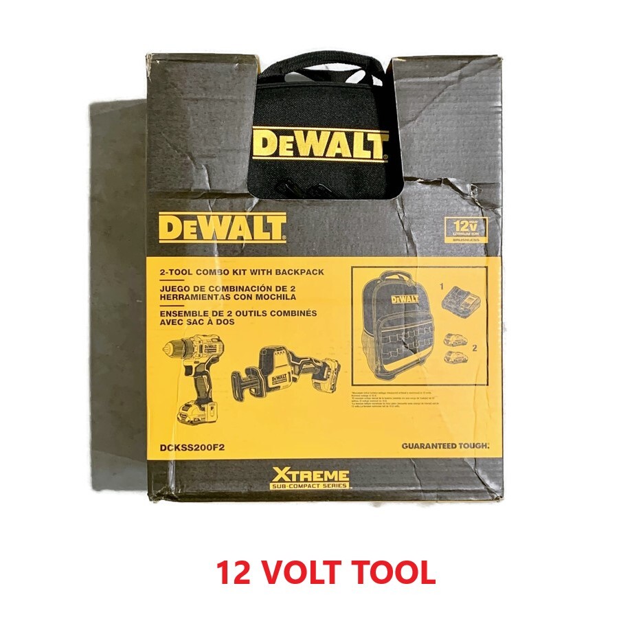DEWALT 12 VOLT DCKSS200F2 12V MAX 12-Volt Cordless 2-Tool Combo Kit w/ Backpack gallery